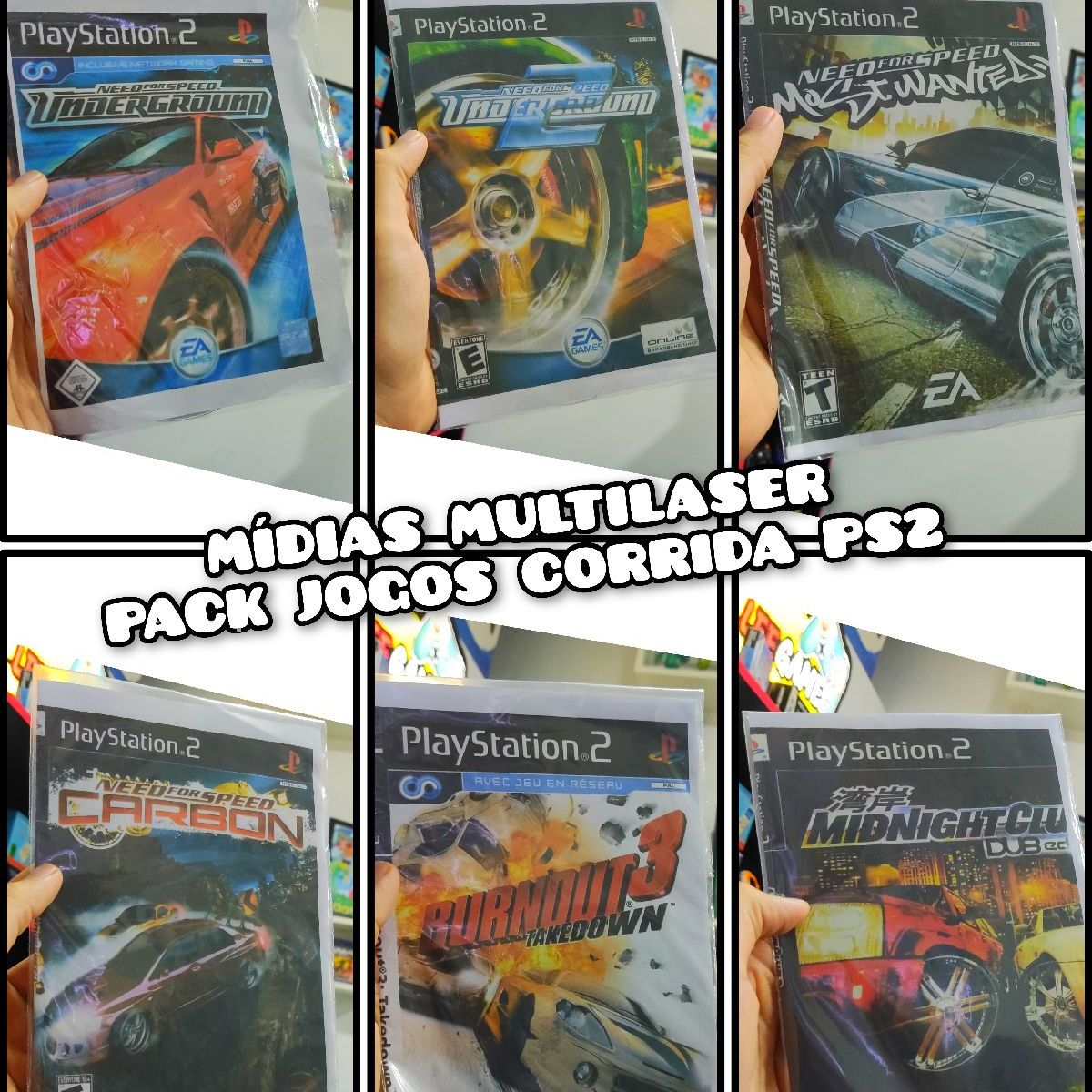 Jogos Novos de Ps2 Mídias Multilaser Alta Qualidade, Pack Jogos de