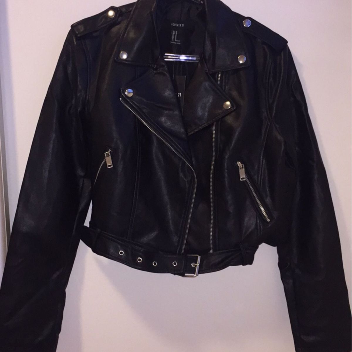 jaqueta couro forever 21