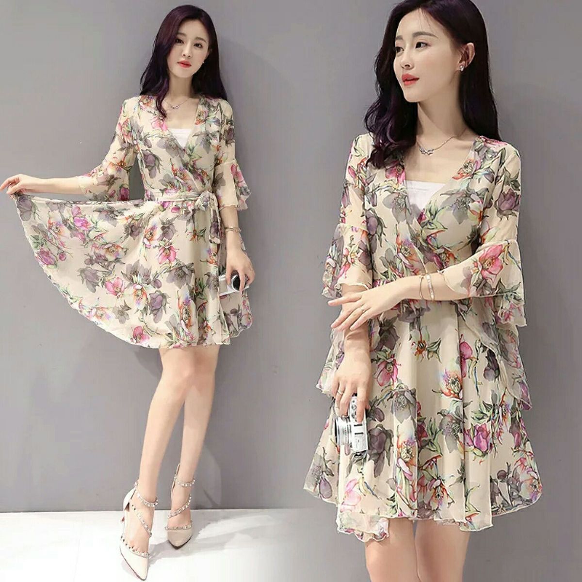 vestido floral romantico