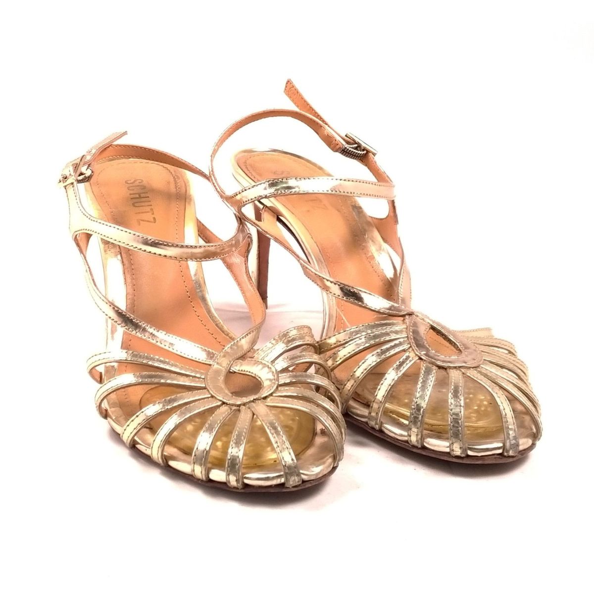 sandália schutz dourada