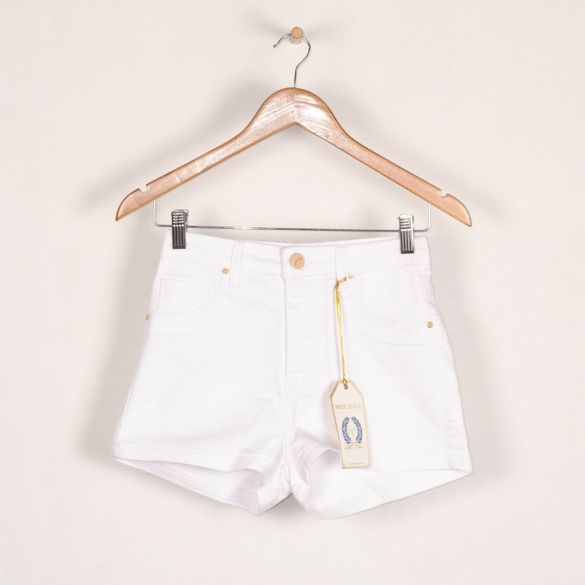 shorts branco cintura alta