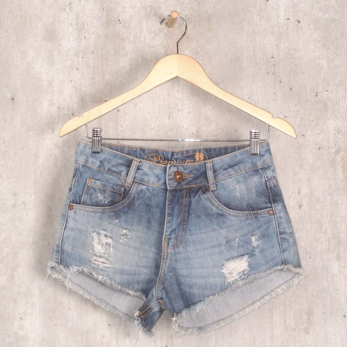 shorts jeans polo wear feminino