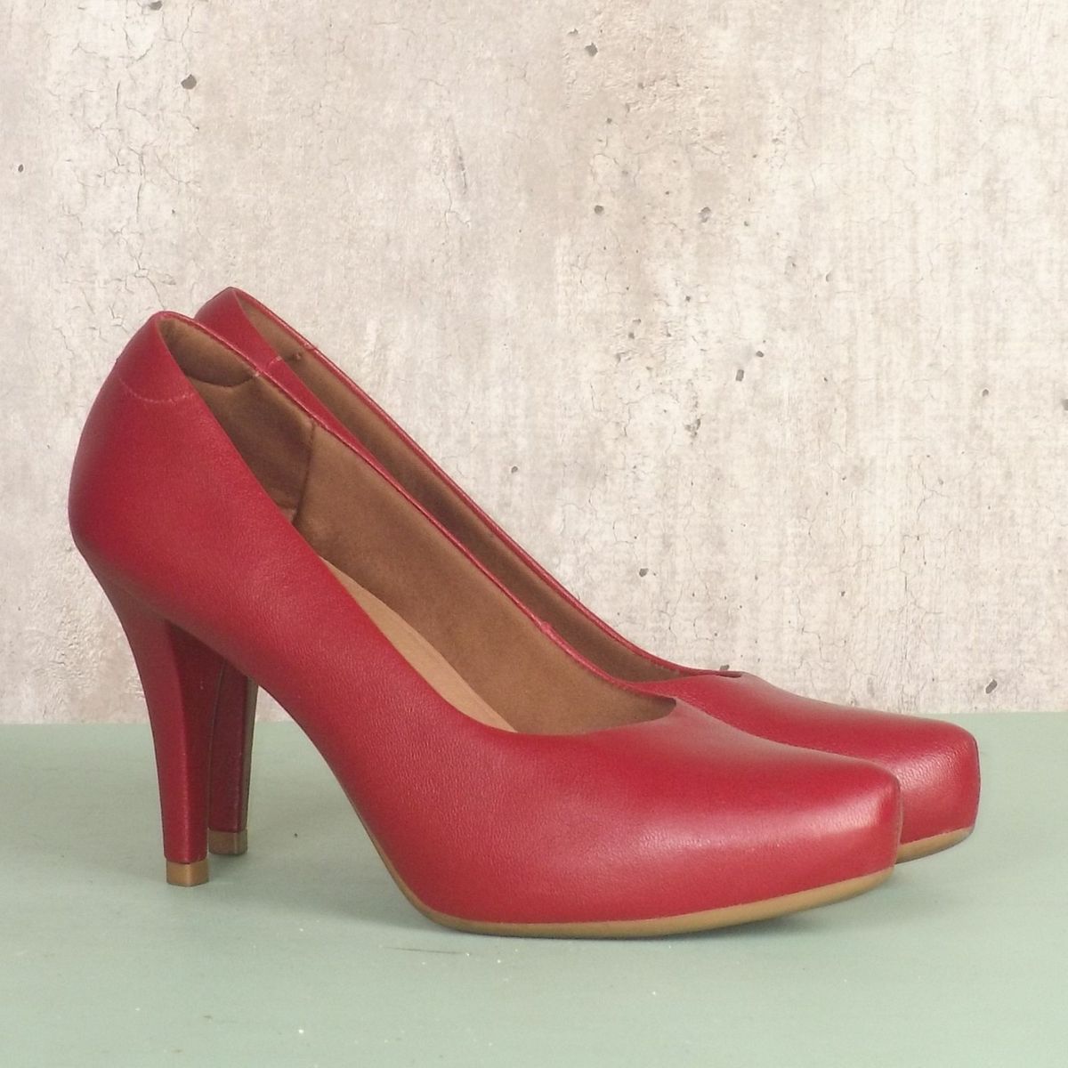 scarpin vermelho usaflex