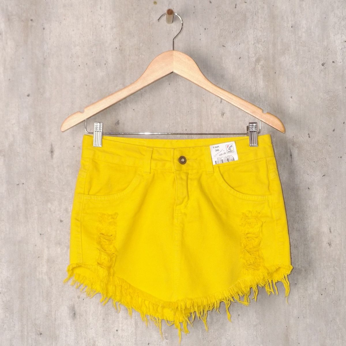 saia amarela jeans