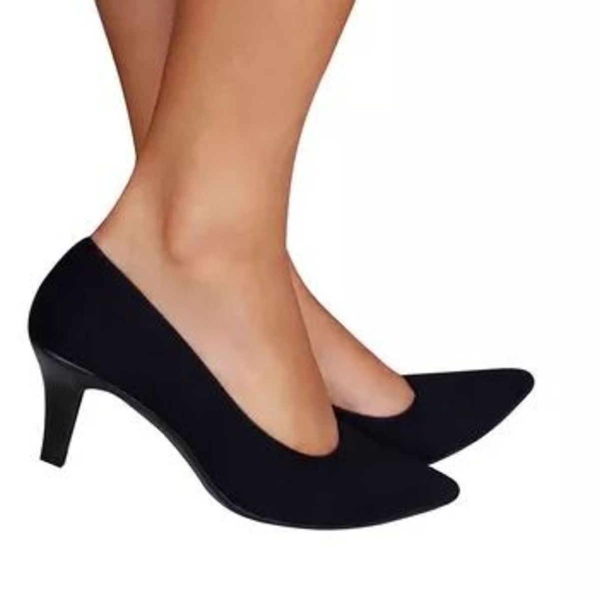 scarpin preto camurça beira rio