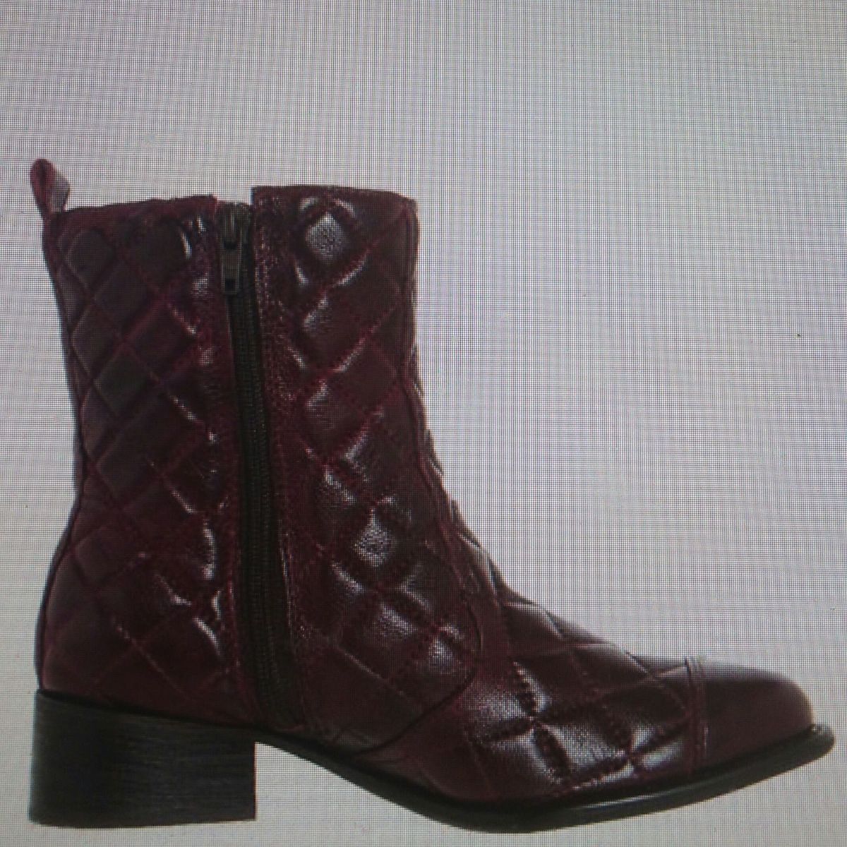 bota cano curto couro santa lolla plissada flat feminina