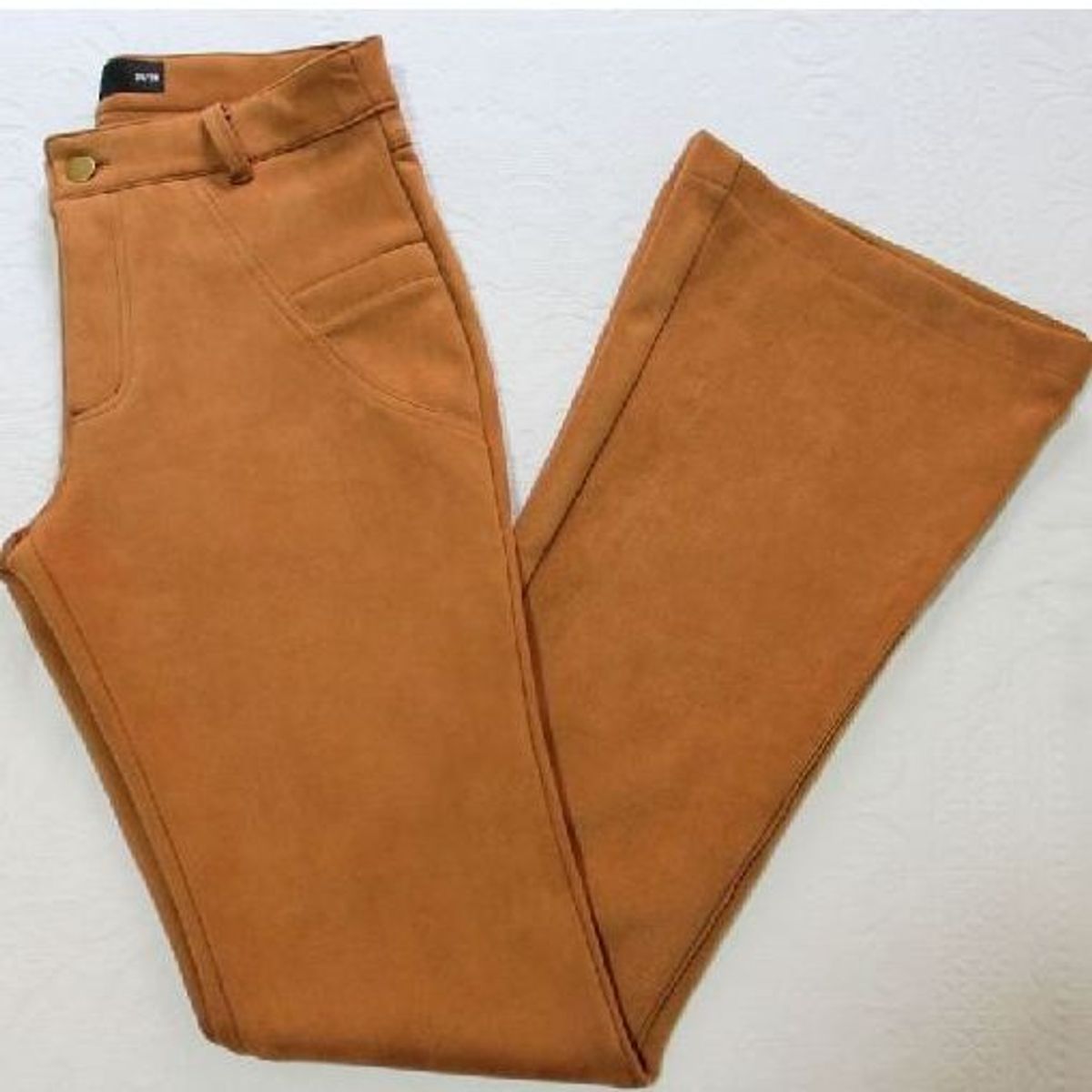 Cal a Flare Suede Caramelo Hering Cal a Feminina Hering Nunca