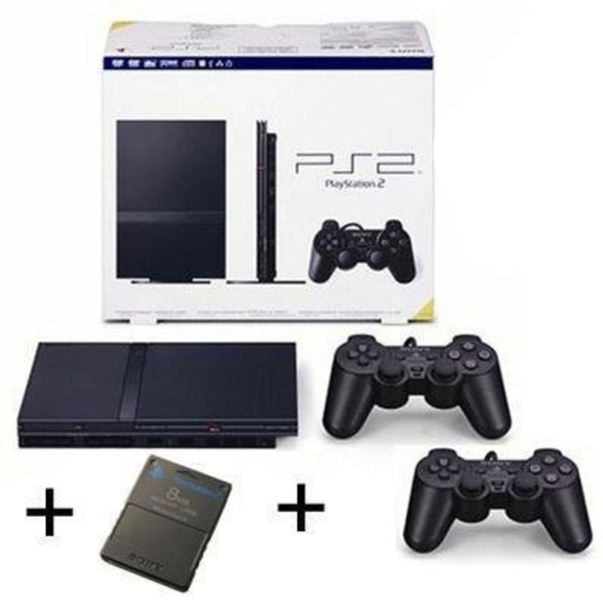 Sony PlayStation 2 PS2 Fat Console System Complete Bundle 2 Controllers 2  Games 711719700104