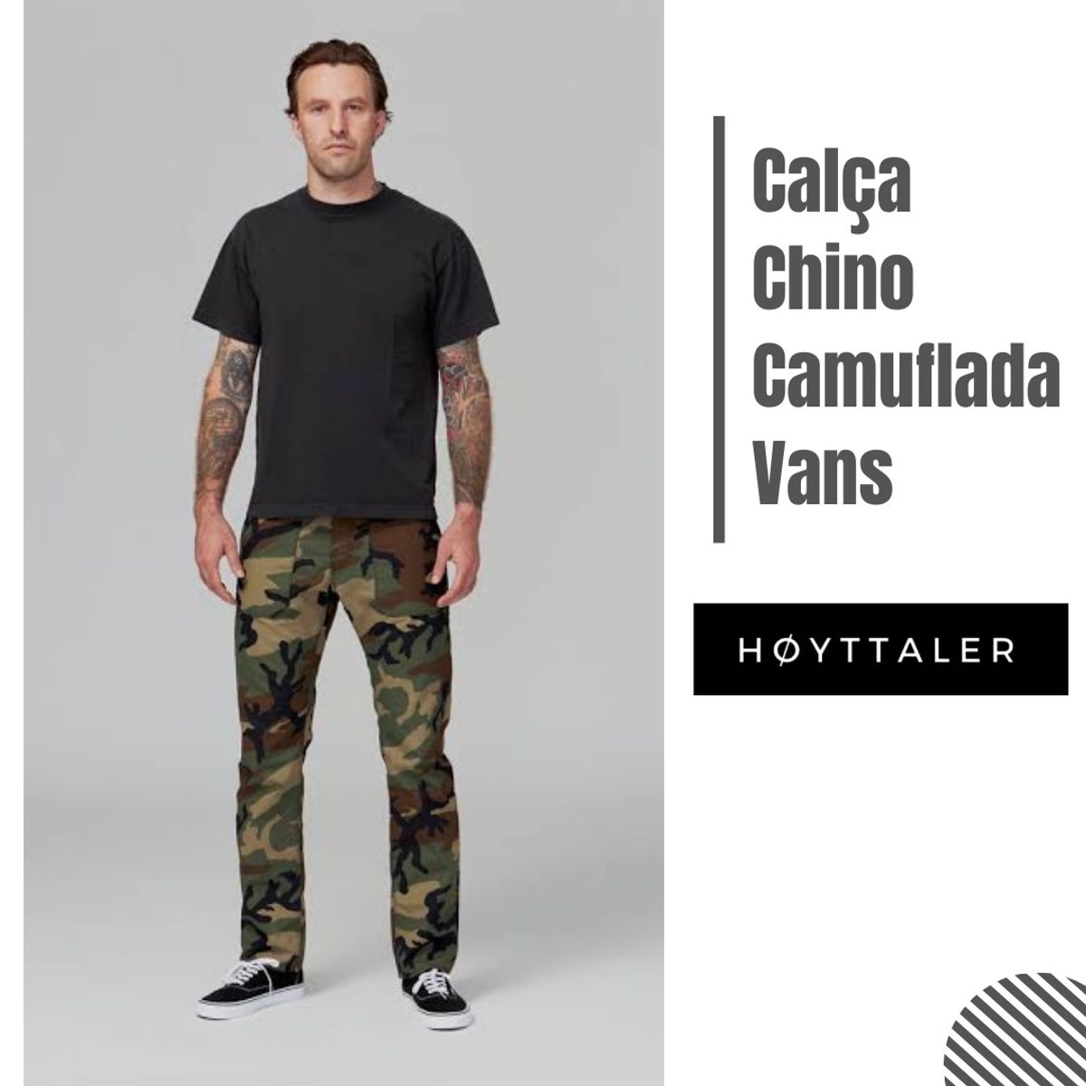 Fashion calça camuflada vans