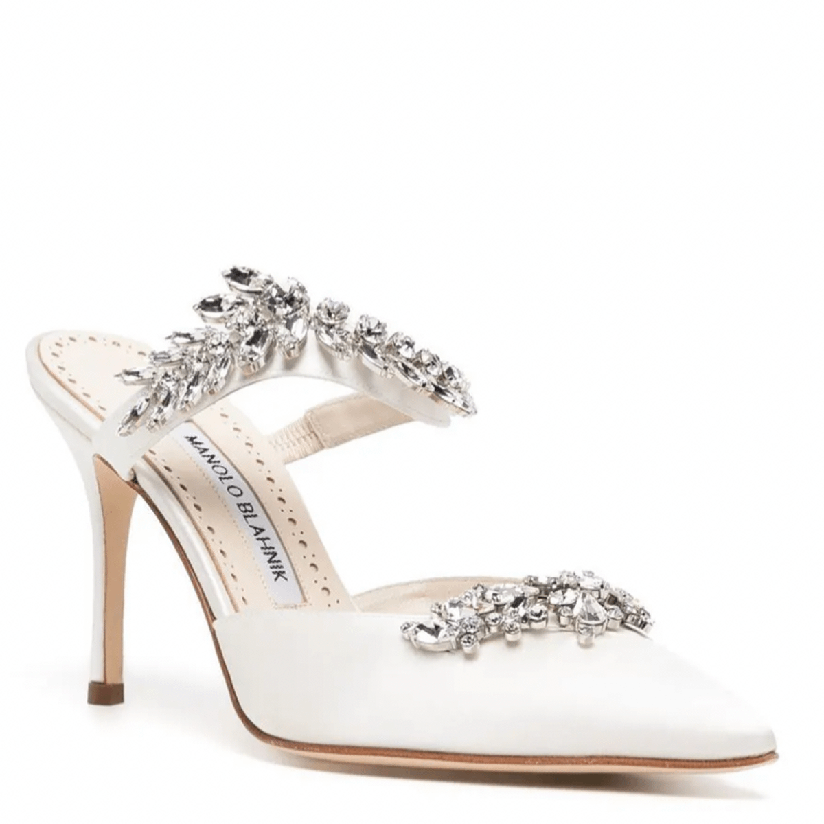 princo✩MANOLO BLAHNIK Manolo Blahnik Sapato Hangisi Com Pedraria e Salto 80mm