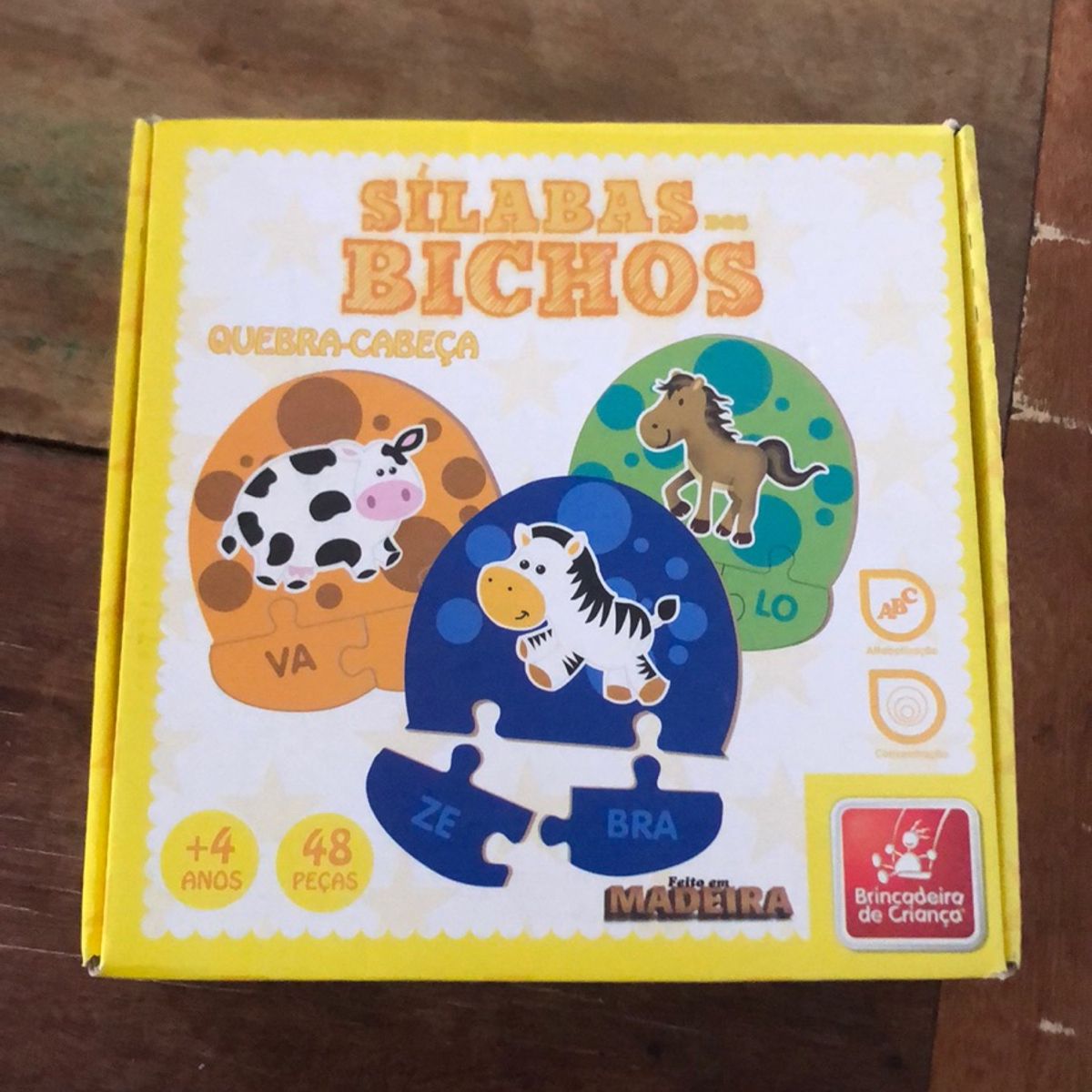 Brinquedo Jogo educativo Silabas bichos Brincadeira de Criança em Promoção  na Americanas