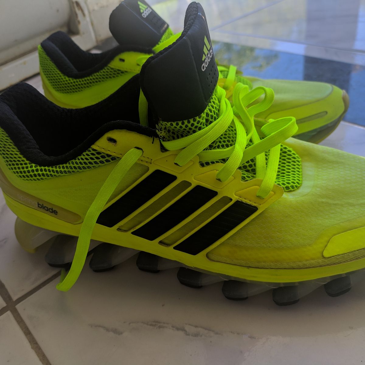 Tênis Adidas Springblade Amarelo Neon e Preto Original | Tênis Adidas Usado 44683298