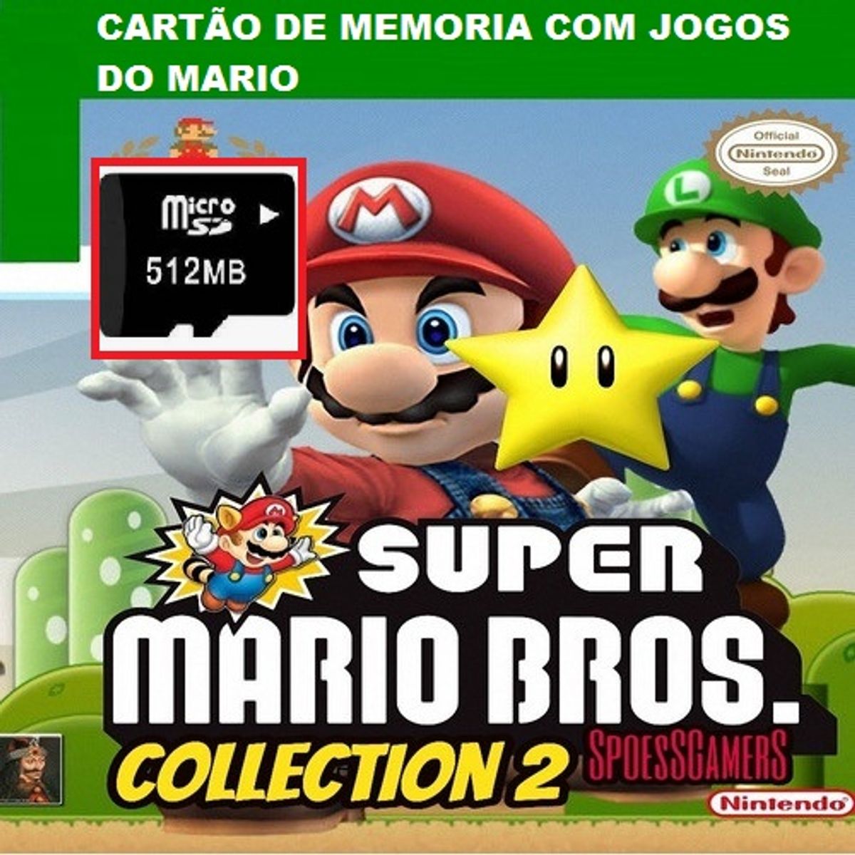 Cartao com Todos Os Jogos do Super Mario para Gamerstiker, Jogo de  Videogame Micro Nunca Usado 81401621