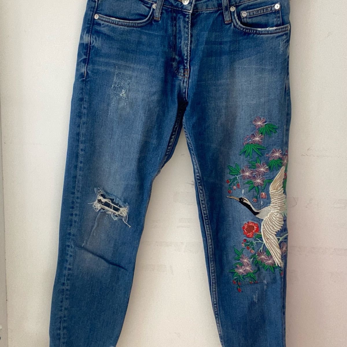 Calça Jeans Bordada Zara - Comprar em Petricor