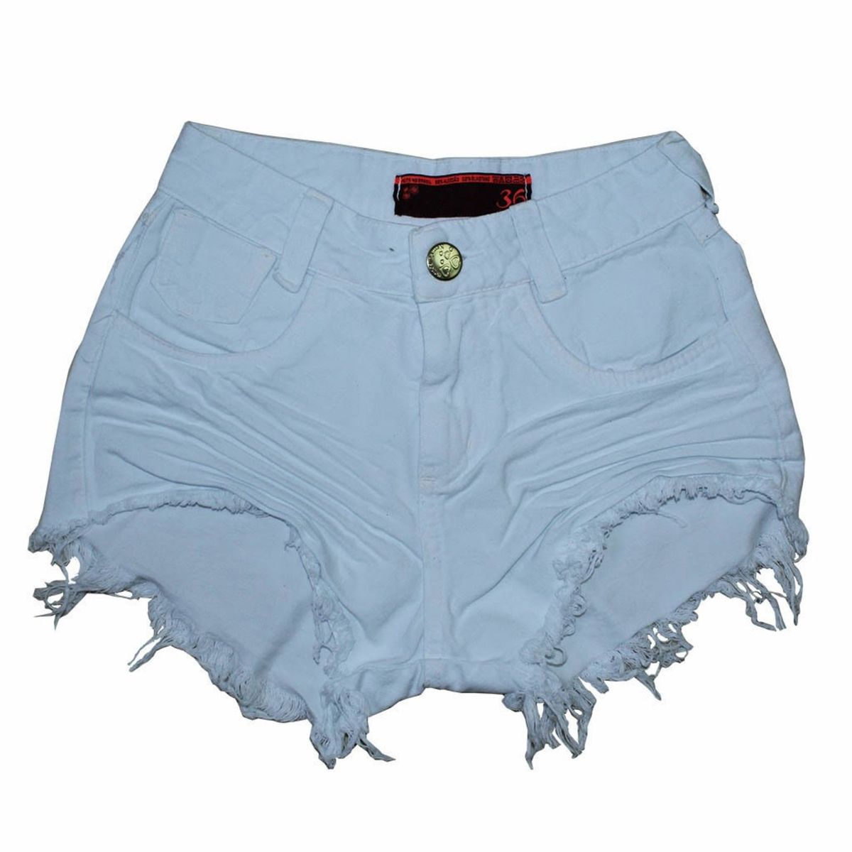 shorts jeans cintura alta branco