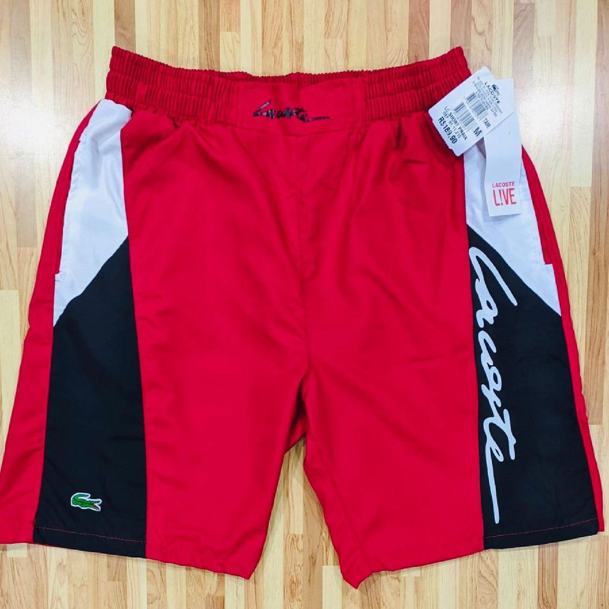 Shorts Supreme X Lacoste Logo Panel Vermelho, Bermuda Masculina Lacoste  Usado 94540098