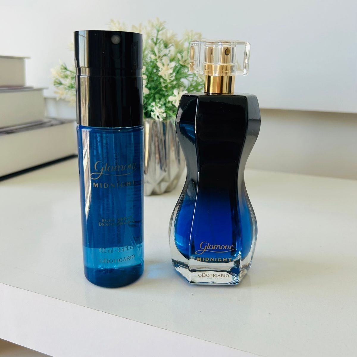 Combo Glamour Midnight, Desodorante Colônia 75ml + Body Spray 100 Ml, Perfume Feminino O Boticário Nunca Usado 93006200