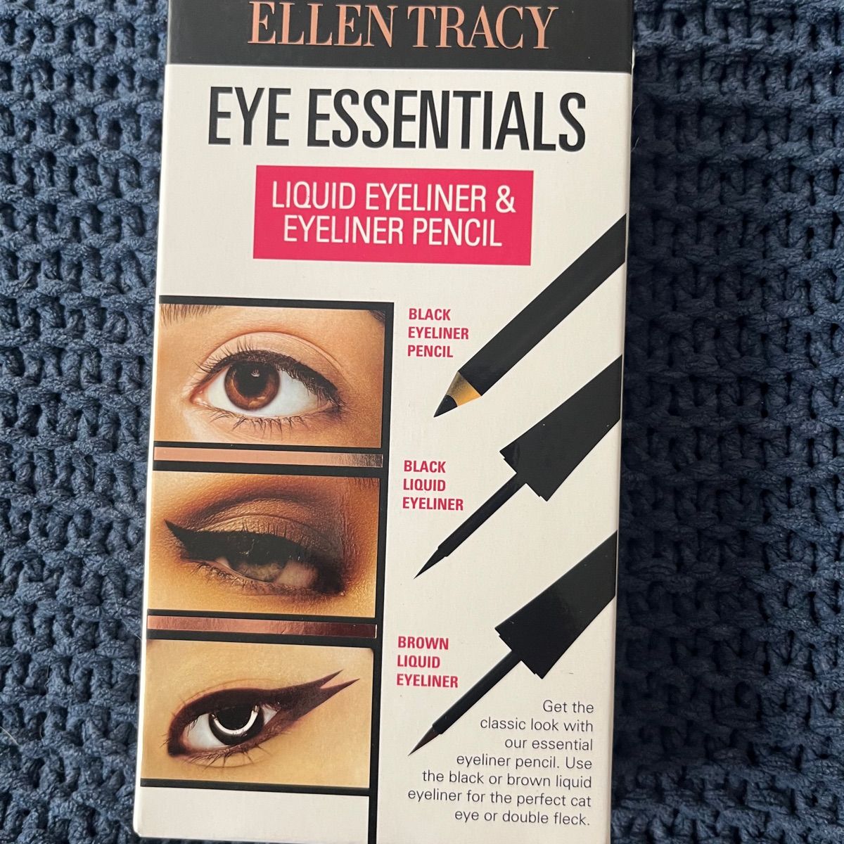 Ellen Tracy, Makeup, Ellen Tracy Eye Essentials Brown Black Pencil Liquid  Eye Liner