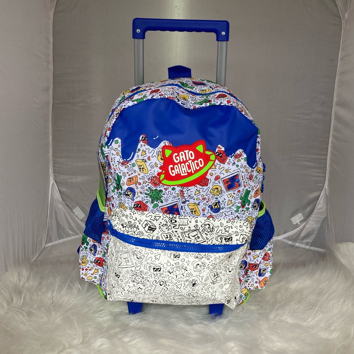 Mochila Infantil Rodinha Gato Galáctico r P/ Colorir