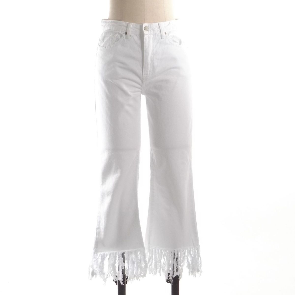 calca jeans branca desfiada