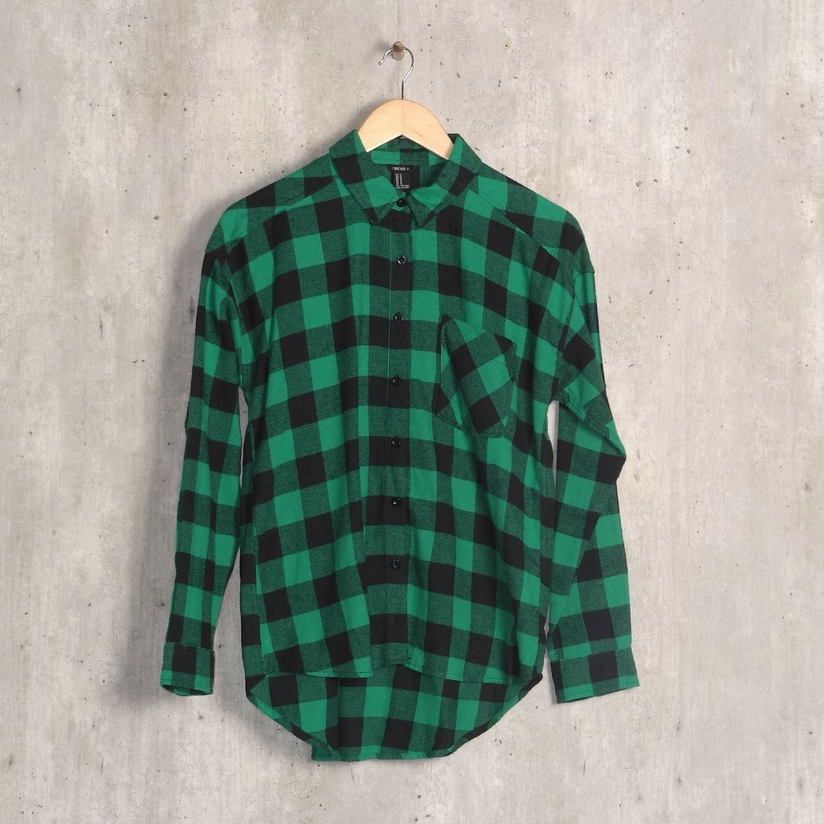 camisa xadrez feminina verde