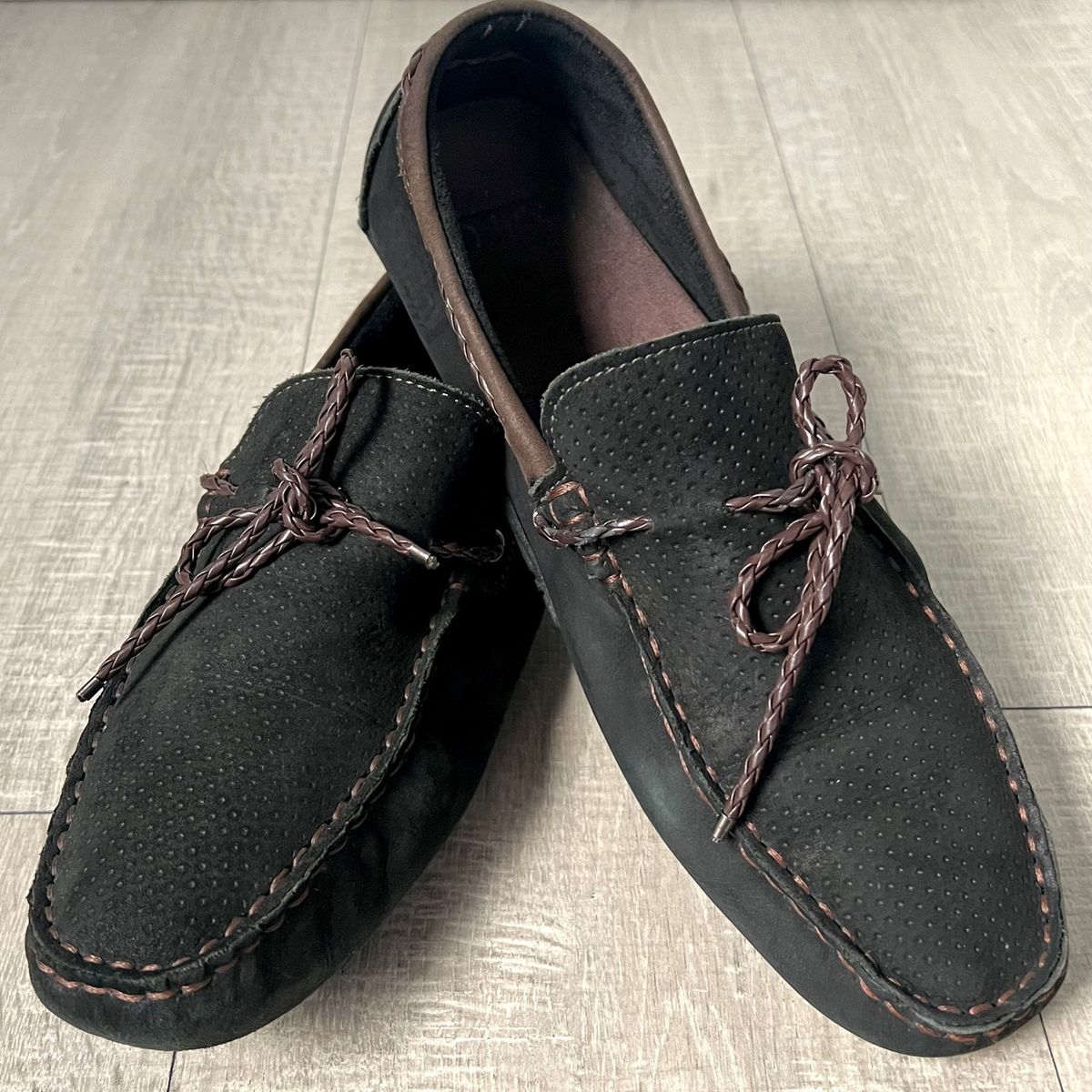 Mocassim Masculino Couro Nobuk Preto N mero 40 Sapato