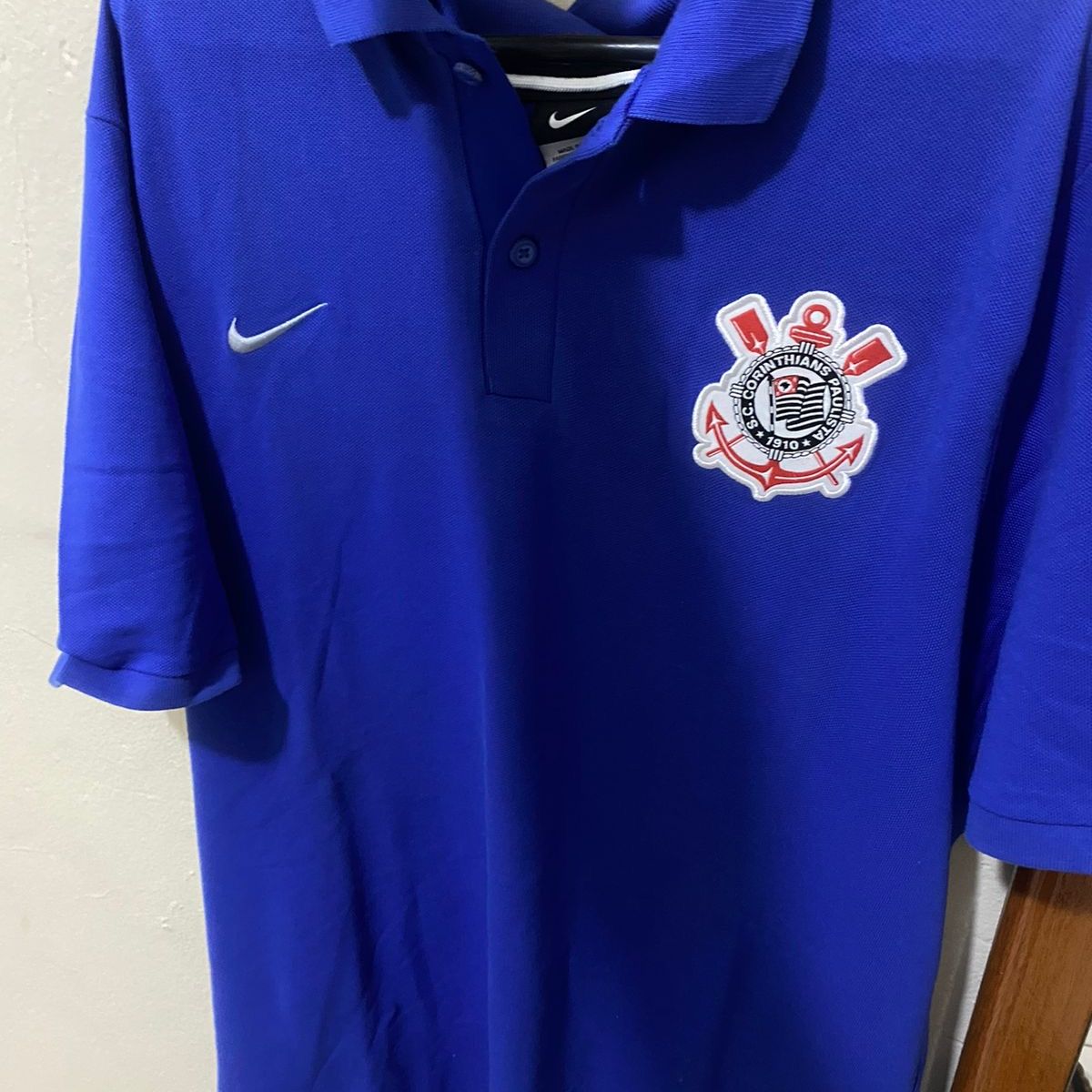 Camisa Corinthians Polo Azul Camisa Polo Corinthians 2014 Camiseta  Masculina Nike Usado, image size:1200x1200