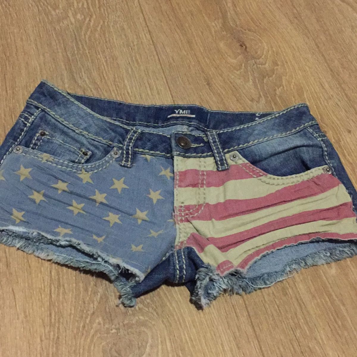 Short Jeans Estampa Estados Unidos | Shorts Feminino Ymi Nunca Usado  32056127 | enjoei