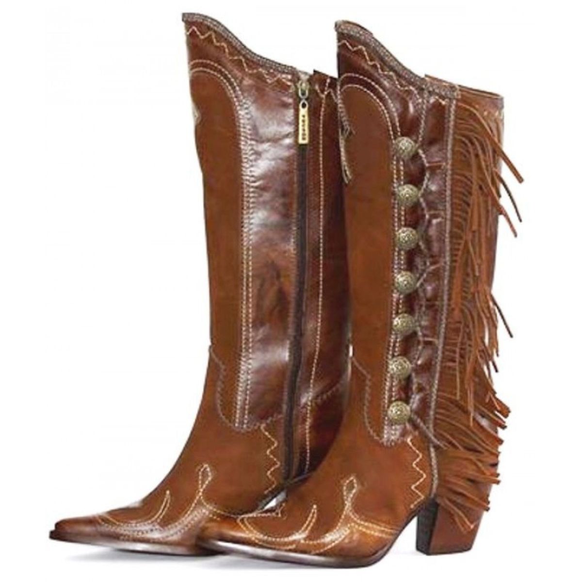 botas femininas com franja