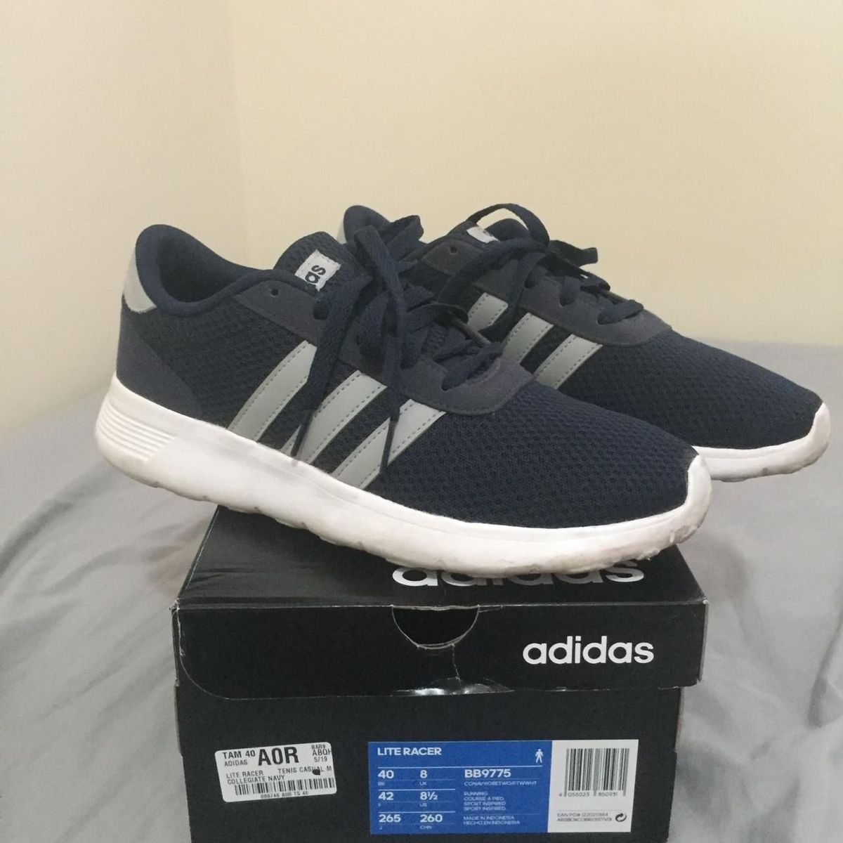 tenis adidas lite racer azul