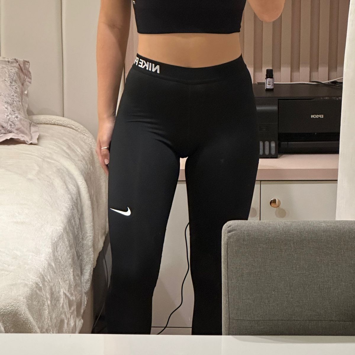 Nike dri-fit leggings - Full-length leggings with - Depop