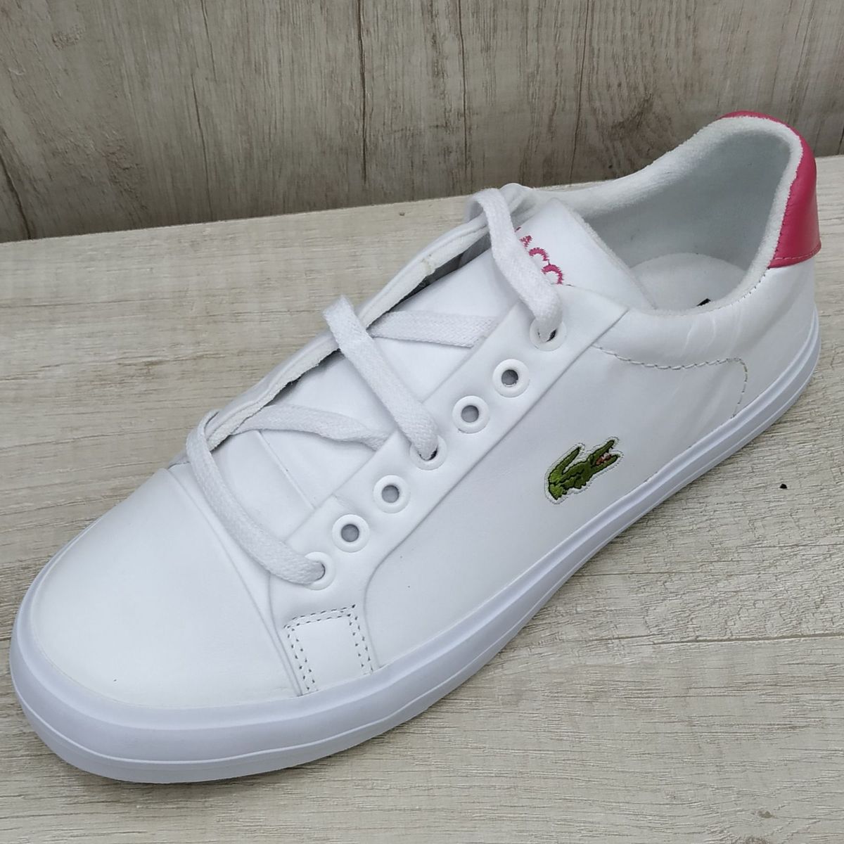 tenis lacoste feminino branco e rosa