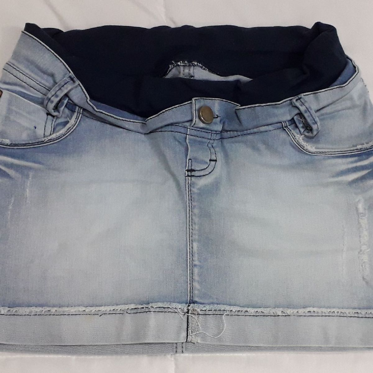 saia jeans para gestante