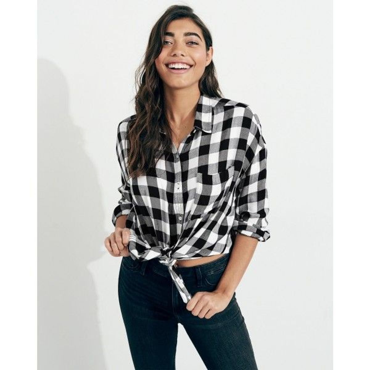 camisa quadriculada feminina