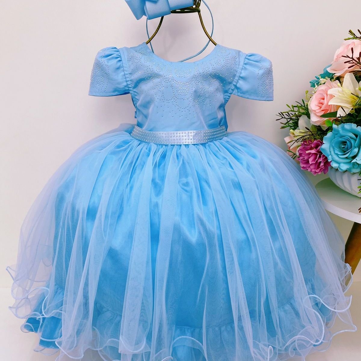 Vestido Elsa - frozen 1 - Super luxo serenity - Toda Encanto