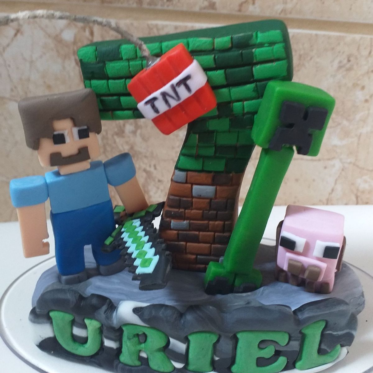 topo de bolo minecraft masculino