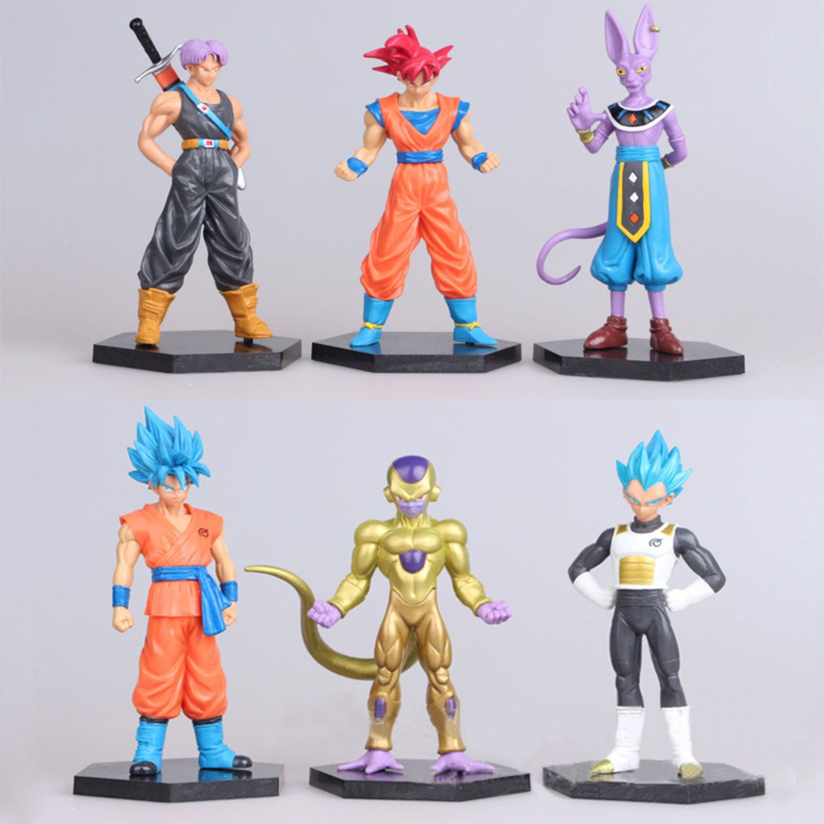 Promoção Kit 5 Bonecos Dragon Ball Z Goku Articulados 14 cm Pronta entrega