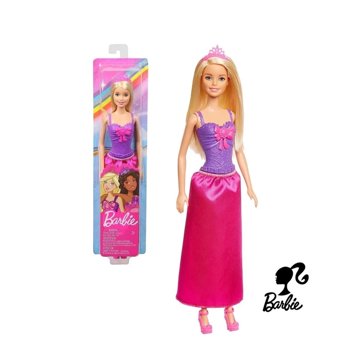 Boneca Barbie Princesa Com Coroa Brinquedo Meninas Mattel - Loja Zuza  Brinquedos