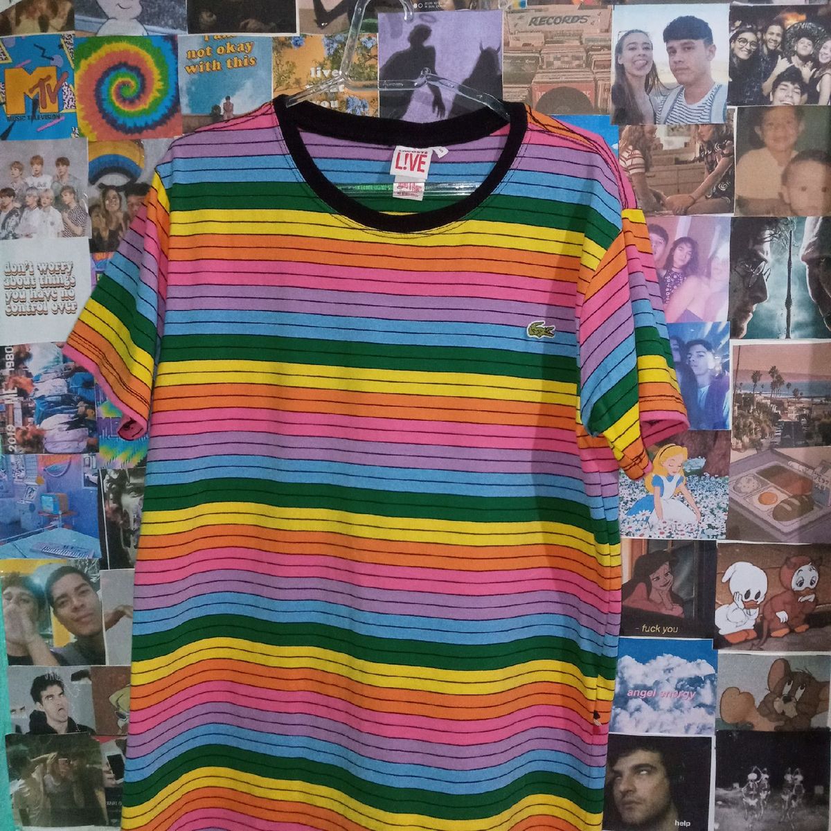 camisa listrada colorida masculina