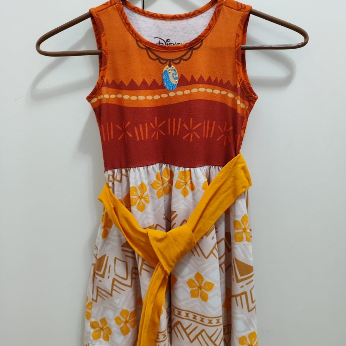 Riachuelo  Vestido Infantil Evasê Moana Laranja Tam 4 a 10