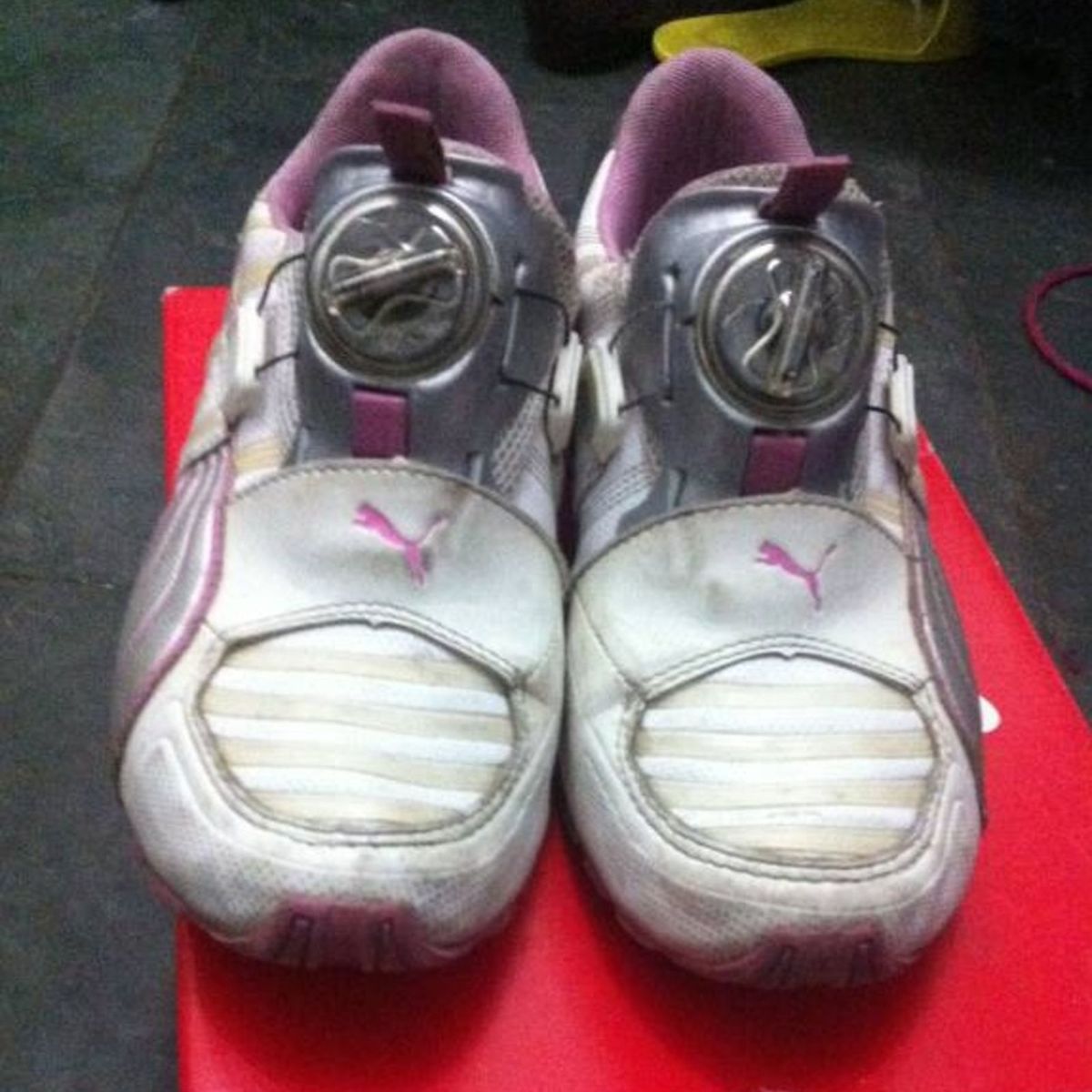 puma disc feminino branco e rosa