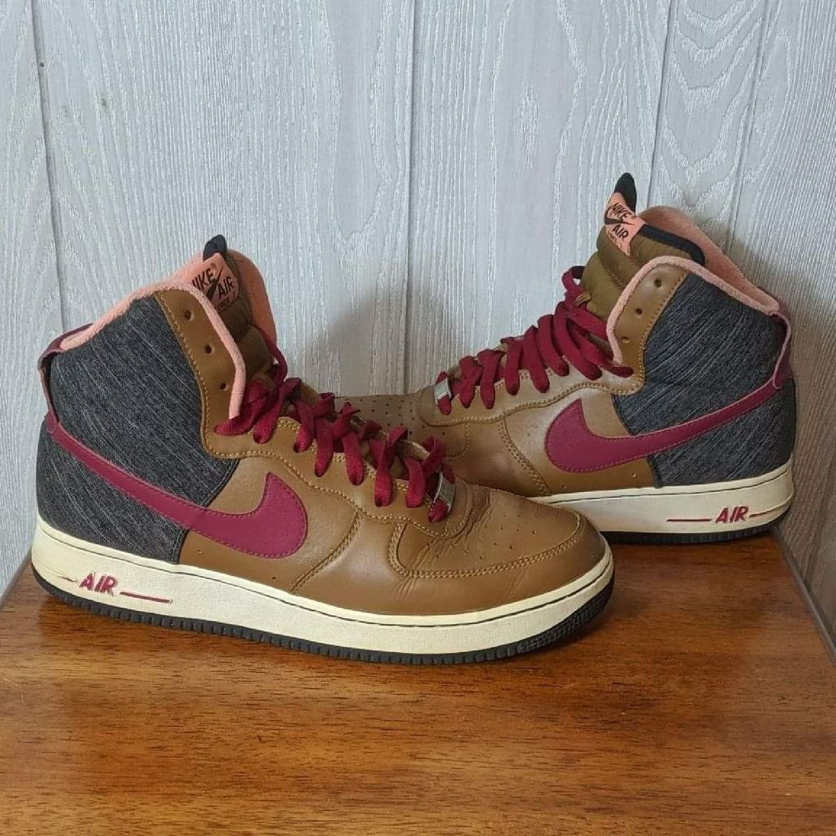 brown air force ones high top