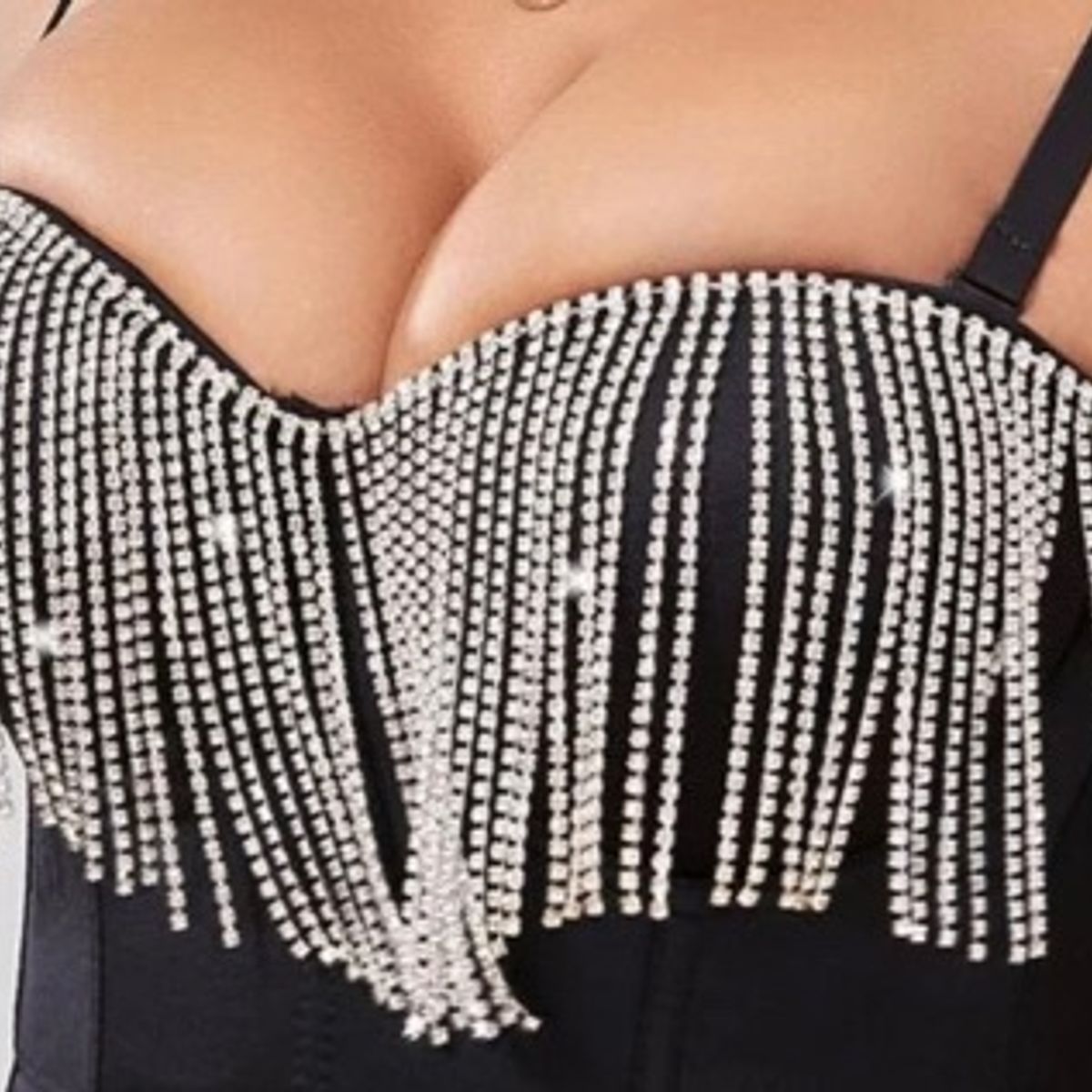 Rhinestone Strapless Bra 