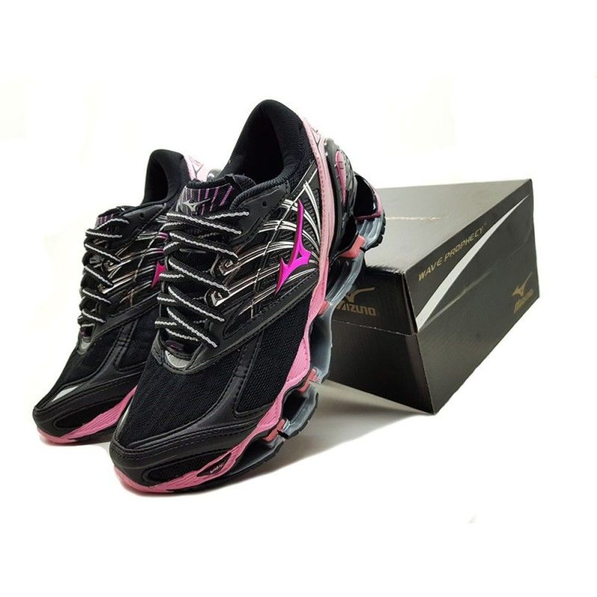 tenis mizuno feminino preto com rosa