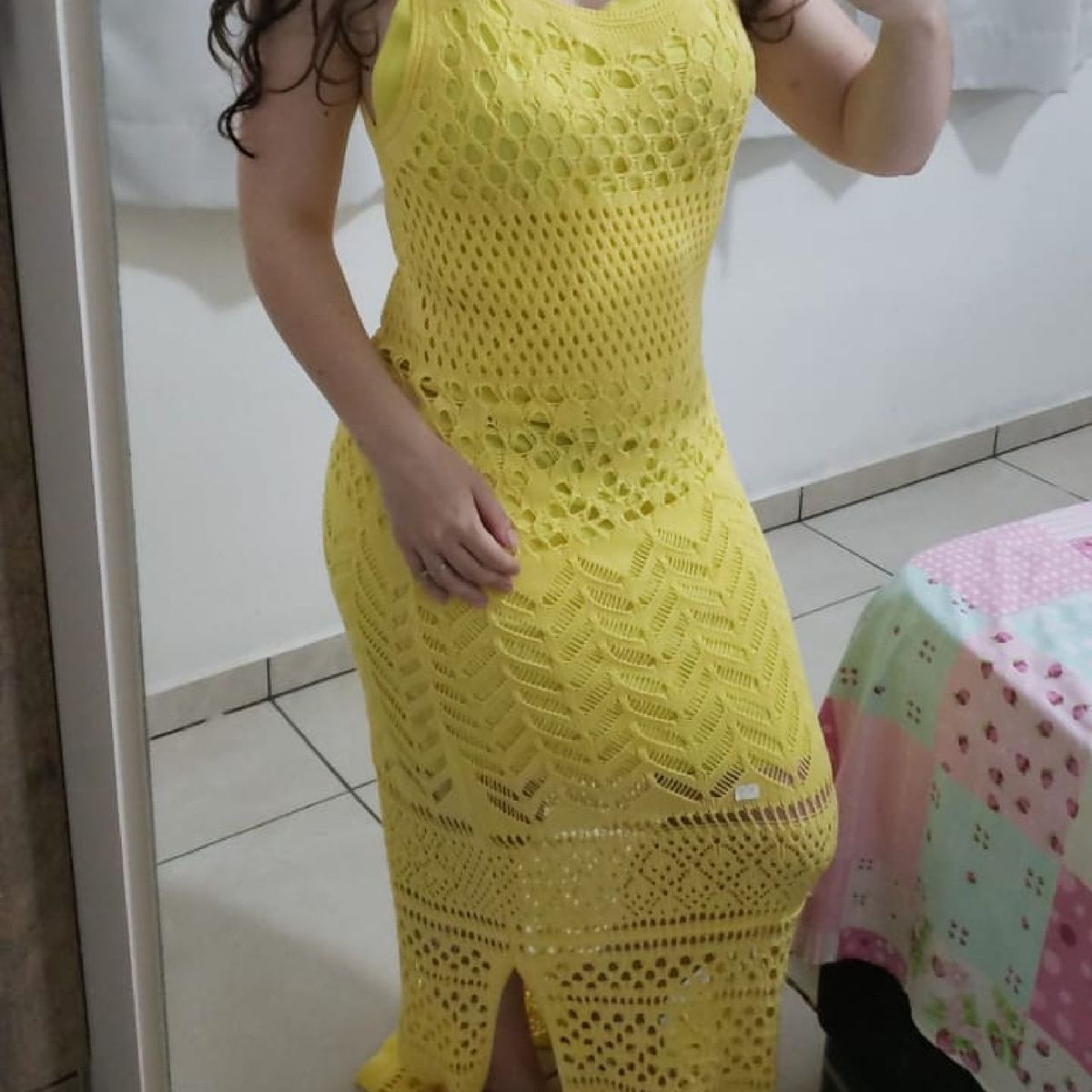 vestido tipo crochê