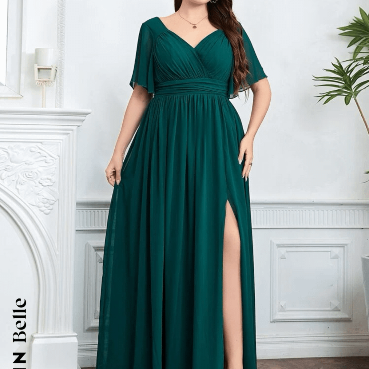 Vestido plus size verde esmeralda shein 52/54 peça única