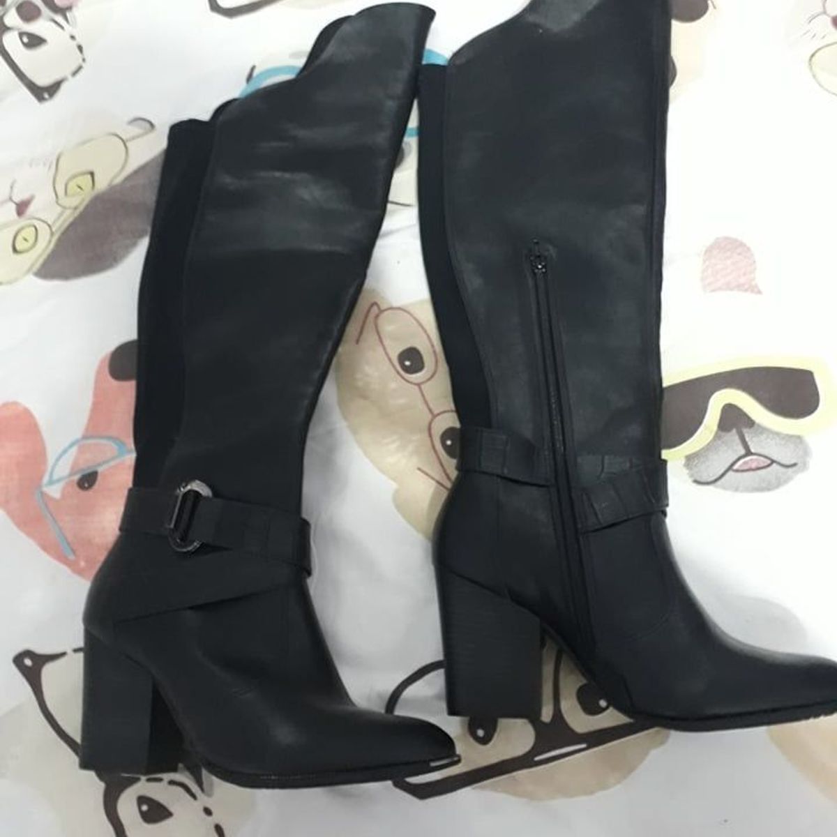 bota salto alto cano longo ramarim