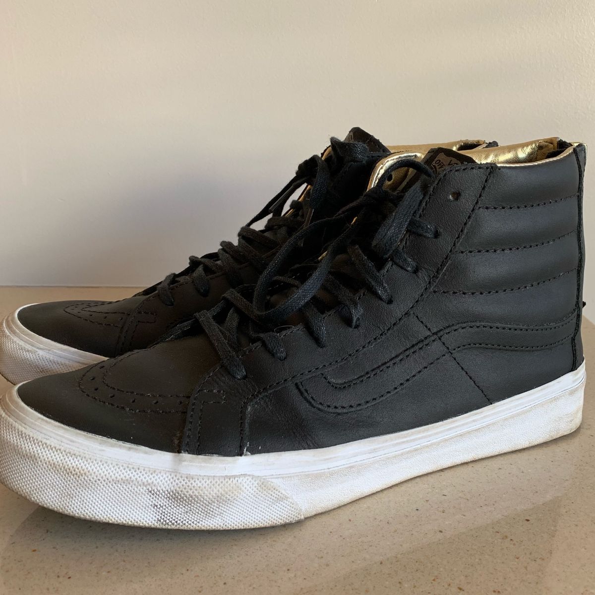 tenis vans preto de couro