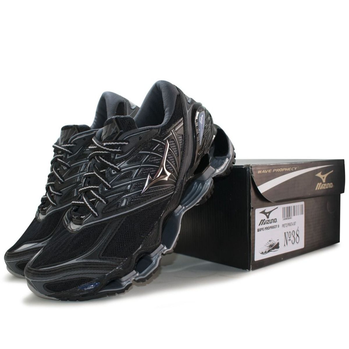 mizuno pro 8 preto e prata