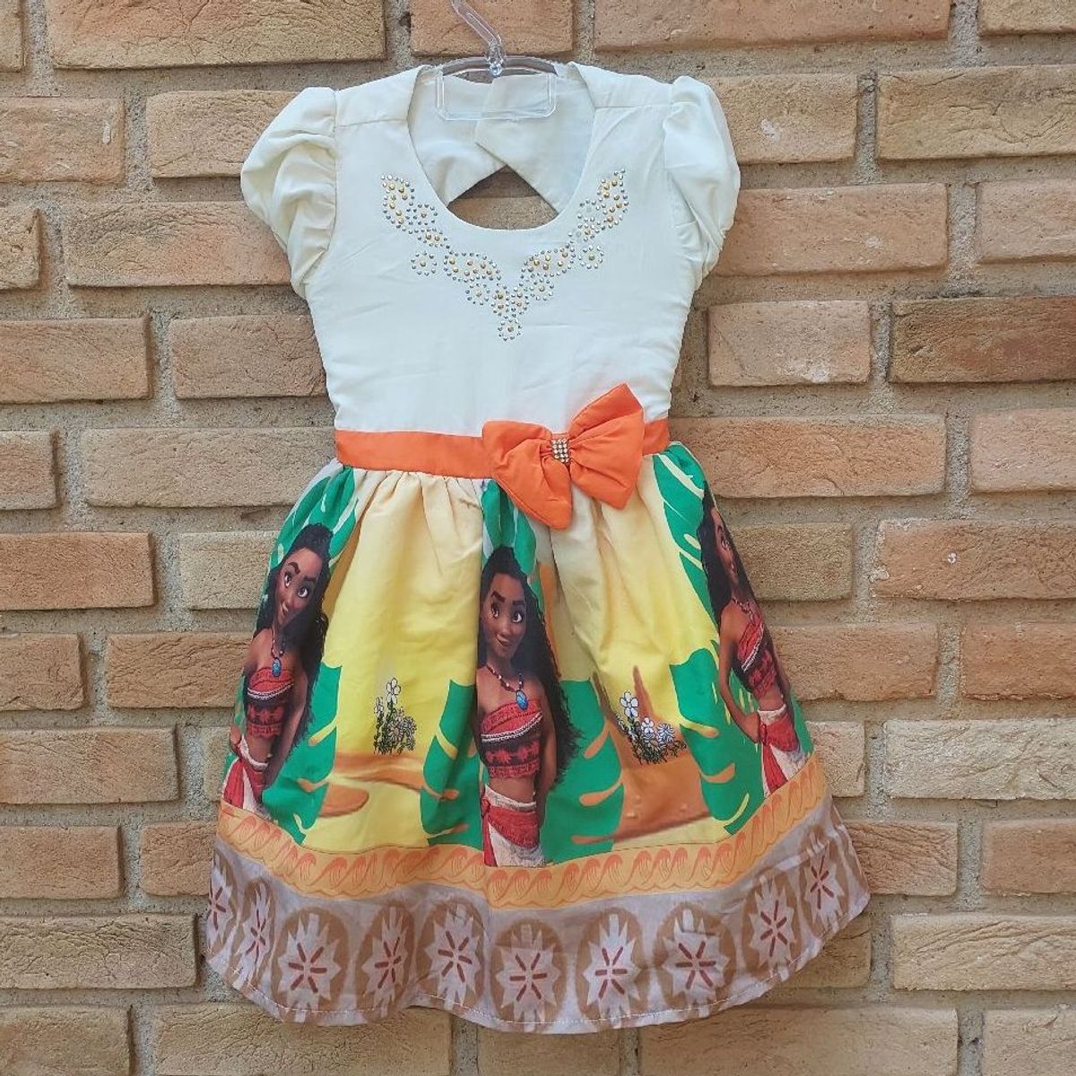 Vestido moana de festa - tam 4 anos - pozinho mágico